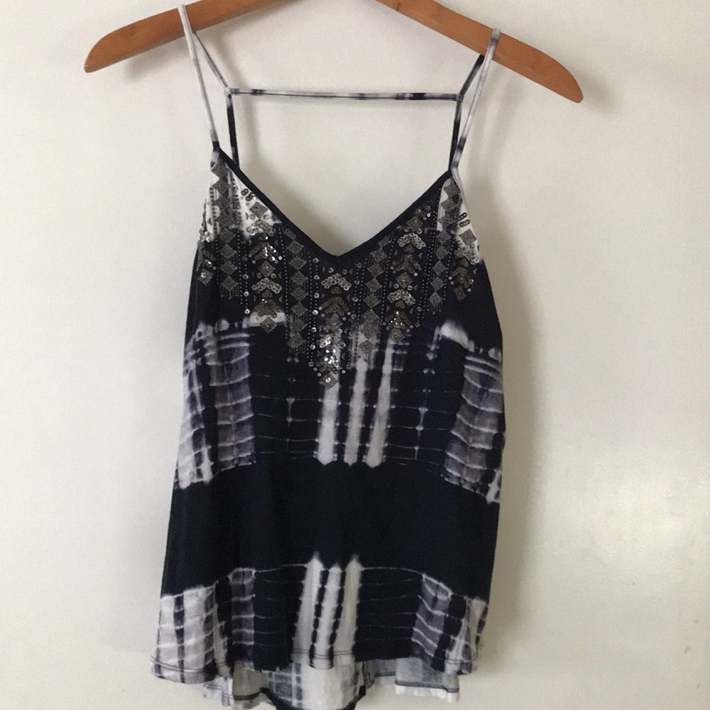 Tie dyed embellished tank